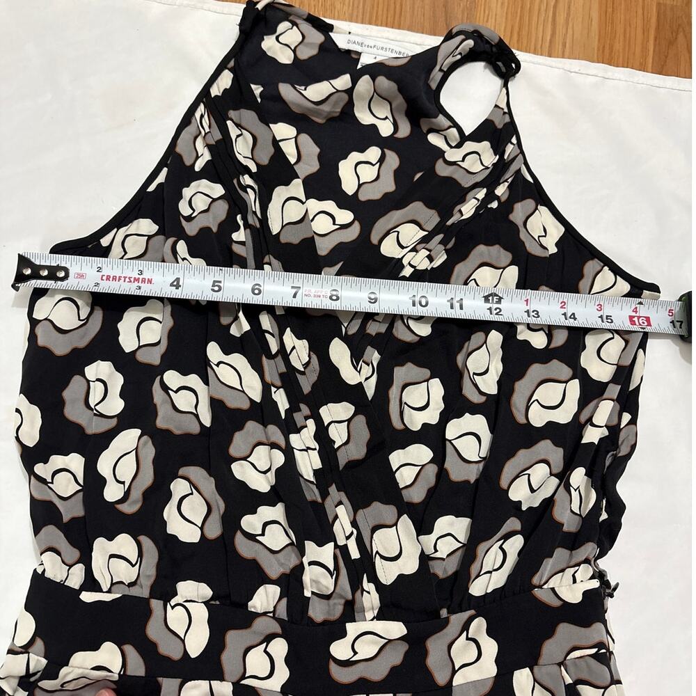 Diane Von Furstenberg Womens 4 Shancy Spaghetti Strap Jumpsuit Floral Silk - Picture 12 of 14